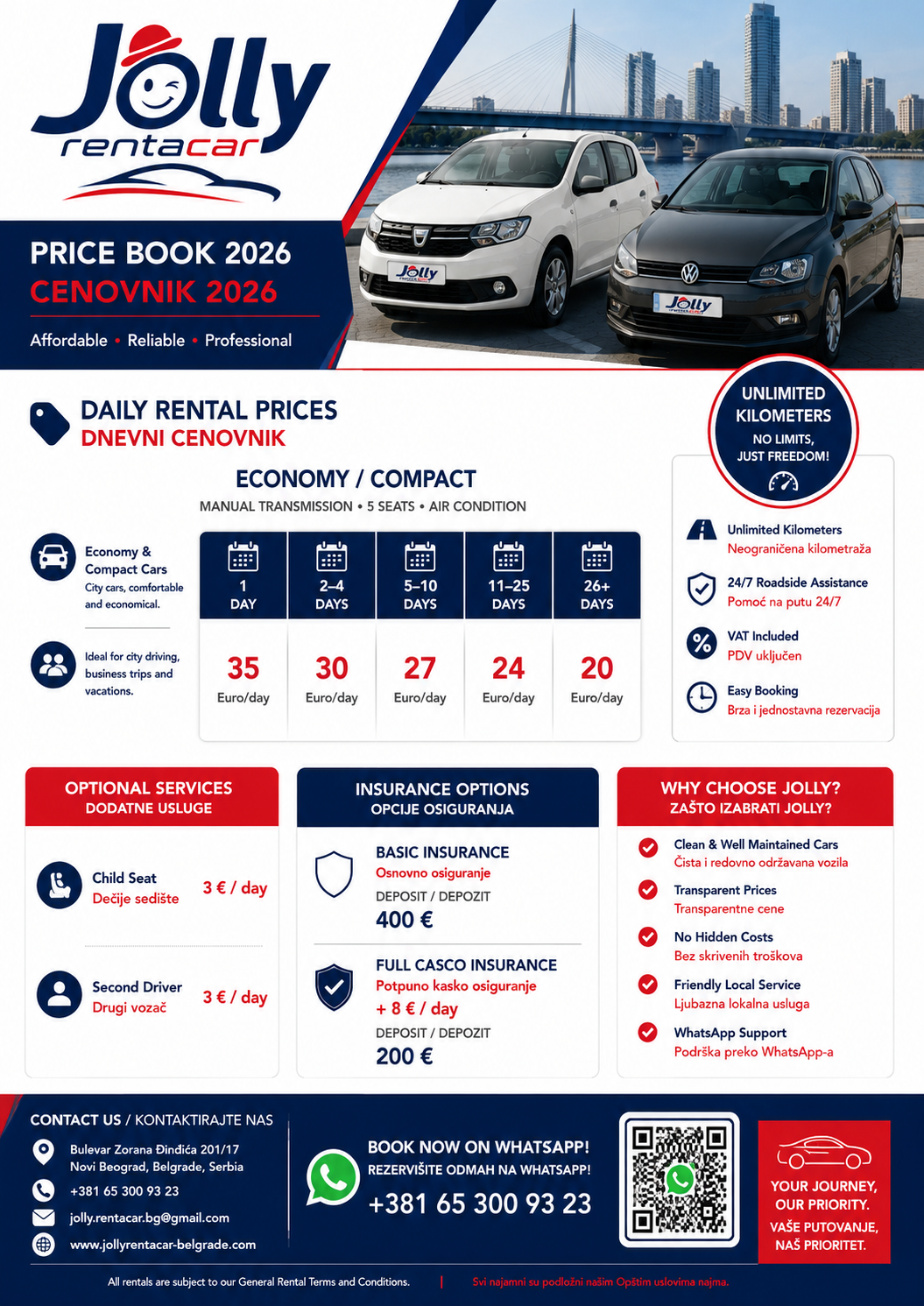 PriceList 2026 - Jolly Rent a Car
